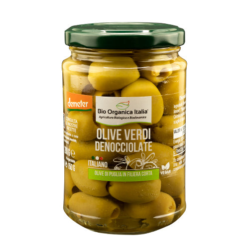 Olive verdi denocciolate in vetro 150g